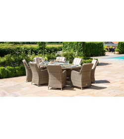 Oxford 8 Seater Oval Venice Fire Pit Dining