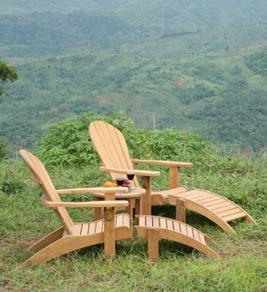 Double Adirondack Chair Set