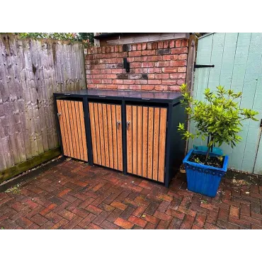 Storage Boxes Galvanized Steel Wheelie Bin Cover | Triple