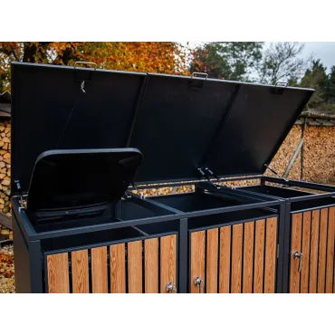 Galvanized Steel Wheelie Bin Cover | Triple