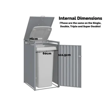 Galvanized Steel Wheelie Bin Cover | Triple
