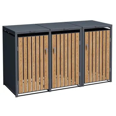 Galvanized Steel Wheelie Bin Cover | Triple
