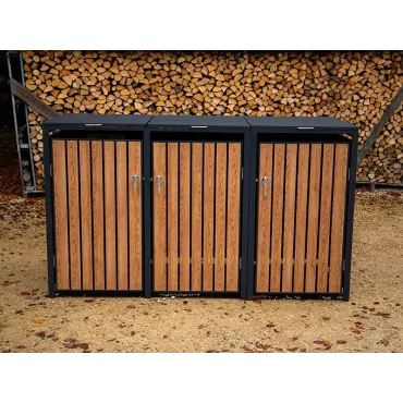 Storage Boxes Galvanized Steel Wheelie Bin Cover | Triple