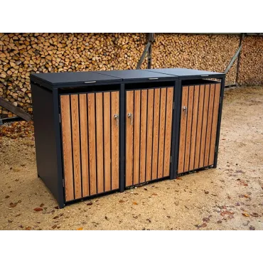Galvanized Steel Wheelie Bin Cover | Triple