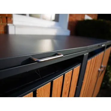 Galvanized Steel Wheelie Bin Cover | Triple