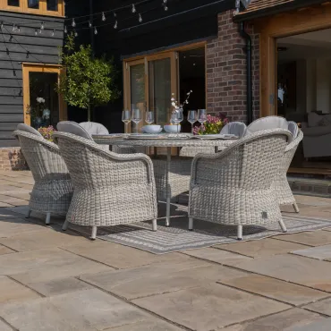 Oxford 6 Seat Oval Dining Chairs & Lazy Susan
