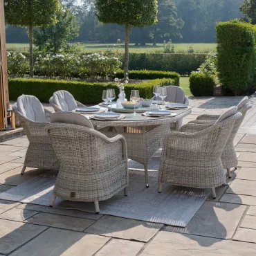 Oxford 6 Seat Oval Dining Chairs & Lazy Susan