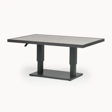 Emerson L-Shaped Aluminium Dining with Bench & Rising Table