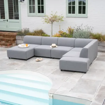Casey Fabric Aluminium Large Corner Sofa