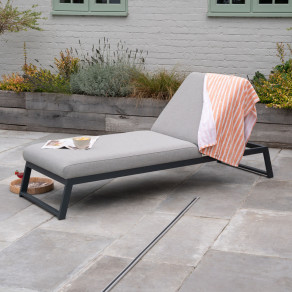 Dani All Weather Fabric Aluminium Sun Lounger  - 11