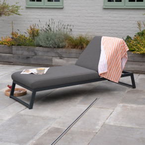 Dani All Weather Fabric Aluminium Sun Lounger  - 1