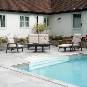 Parker 2 Seater Aluminium Rope Reclining Lounge Dining Set with 2 Armchairs - Adjustable Rising Table  - 9