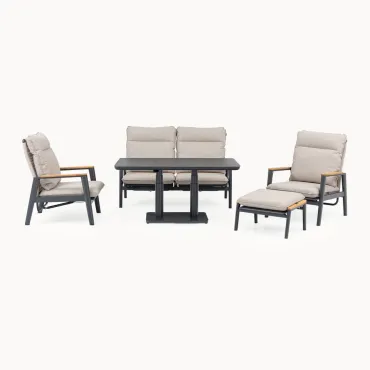 Parker 2 Seater Aluminium Rope Reclining
