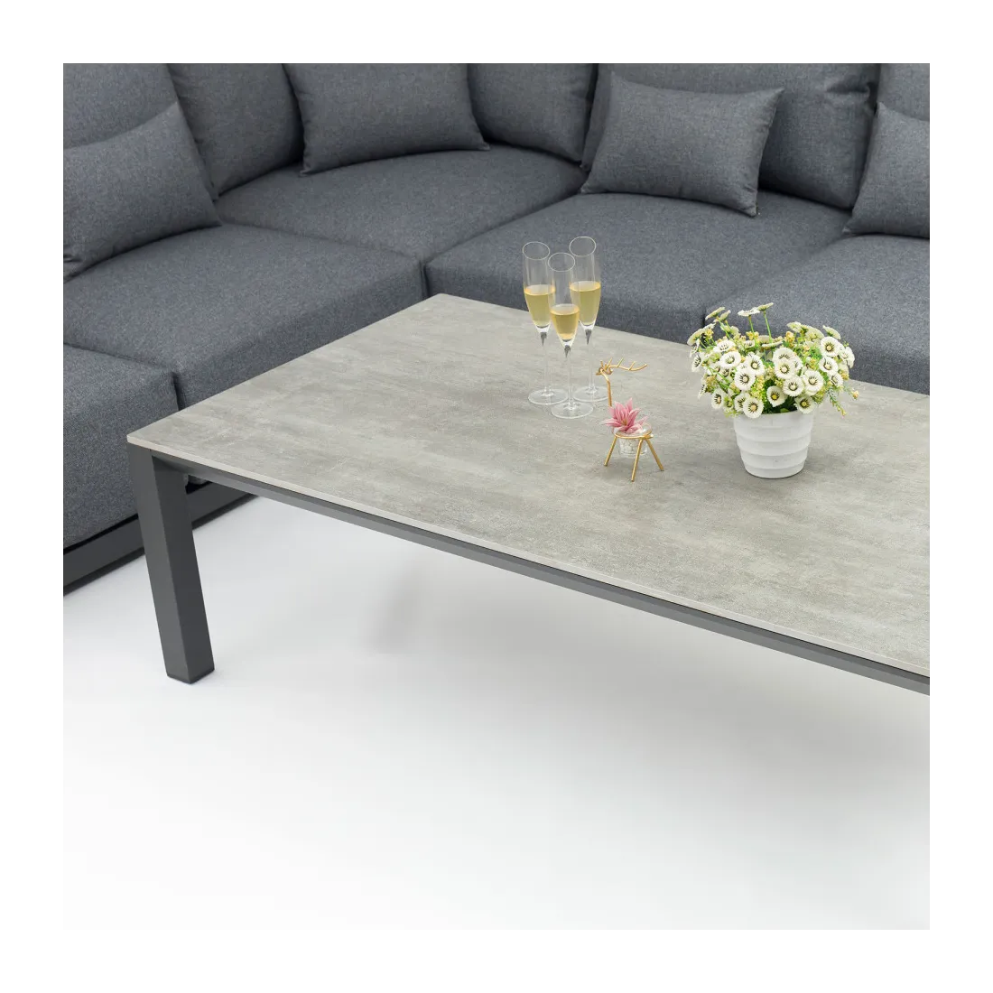 Aluminium Rectangular Coffee Table in Graphite Grey - 4 Aluminium Rectangular Coffee Table in Graphite Grey - 4