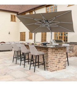 Cantilever Parasol 3m x 4m Rectangular Rotating With LED Lights