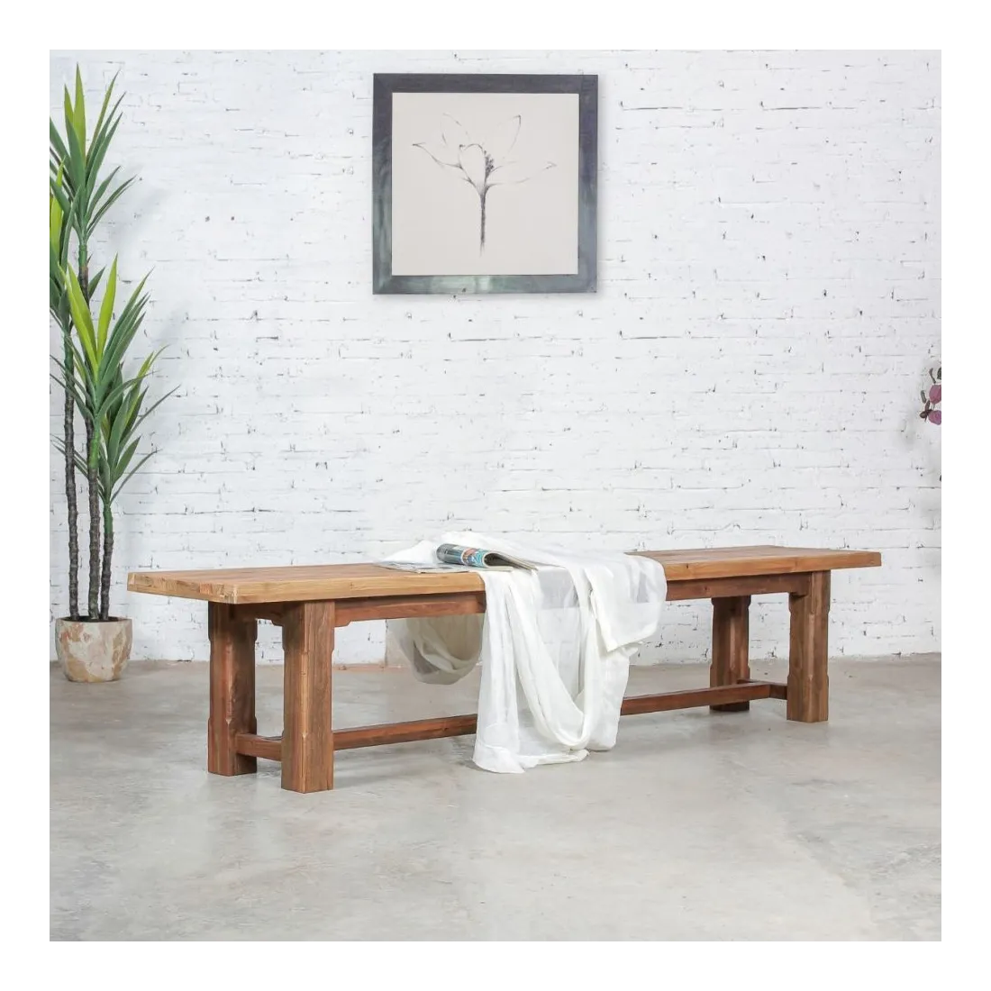 Linga Reclaimed Teak Backless Bench - 4 Linga Reclaimed Teak Backless Bench - 4