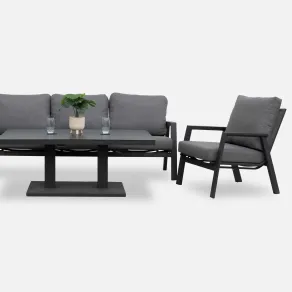 Zara 3 Seater Sofa Dining Set & Rectangular Rising Table