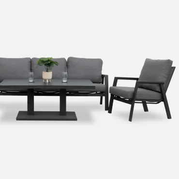 Zara 3 Seater Sofa Dining Set & Rectangular Rising Table