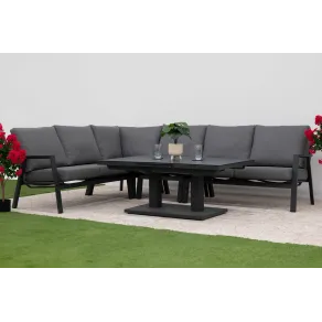 Zara L-Shaped Corner Sofa Set & Extending Rising Table