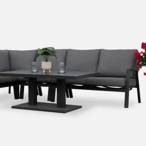 Zara L-Shaped Corner Sofa & Rising Table