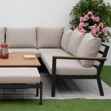 Heidi Deluxe Corner Sofa Dining & Square Rising Table