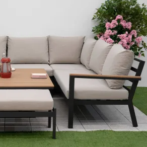 Heidi Deluxe Corner Sofa Dining & Square Rising Table