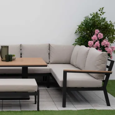 Heidi Right Hand Corner Sofa Dining Set & Rising Table