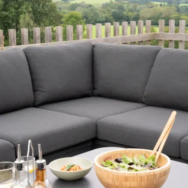 Duke Corner Fabric Dining Set with Benches - Rising Table