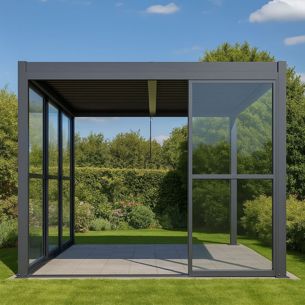 Como Pergola Sliding Transparent Doors 3m