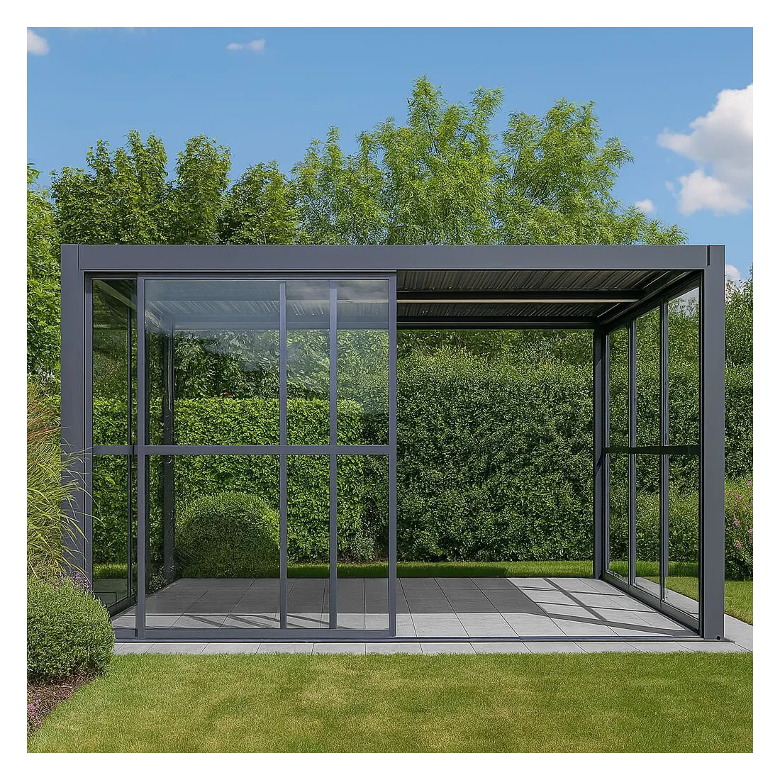Como Pergola Sliding Transparent Doors 4m - 1 Como Pergola Sliding Transparent Doors 4m - 1