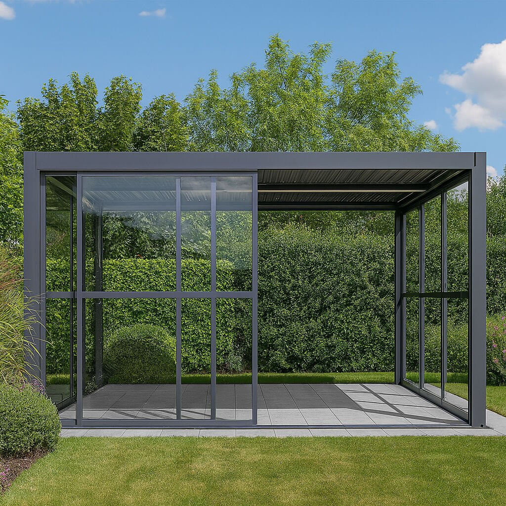 Como Pergola Sliding Transparent Doors 4m