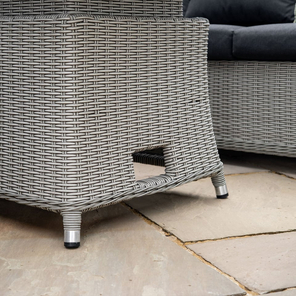 Talia 3 Seater Rattan Dining Set with 2 Armchairs & Bench - Rising Table
