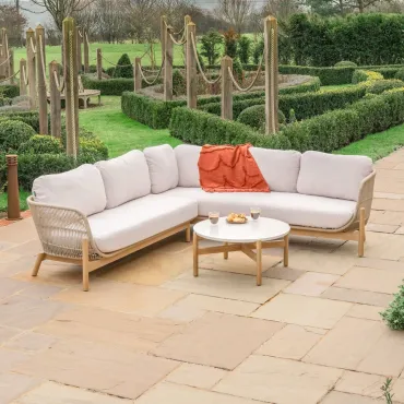Madison Wood Rope Corner Sofa Lounging Set