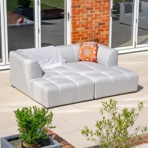 Zeus All Weather Fabric Aluminium Chaise Day Bed Lounging Set  - 2