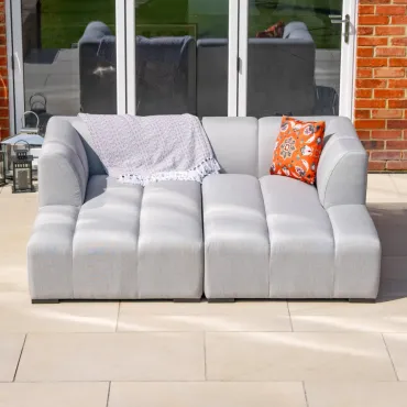 Zeus Fabric Aluminium Chaise Day Bed Set