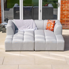 Zeus All Weather Fabric Aluminium Chaise Day Bed Lounging Set  - 1