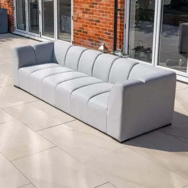 Zeus All Weather Fabric Aluminium Lounging 3 Seat Sofa  - 2