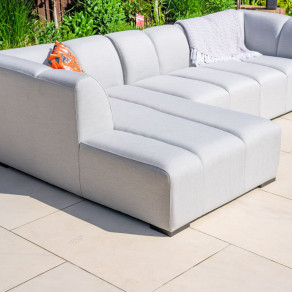 Zeus All Weather Fabric Aluminium 3 Seater Chaise Sofa Lounging Set  - 13