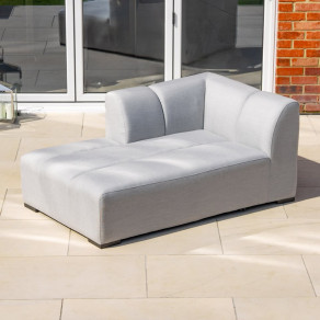 Zeus All Weather Fabric Aluminium Chaise Lounging Left Handed Piece  - 2