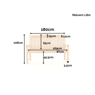 Malvern Teak Bench 180cm | FSC® Certified  - 8