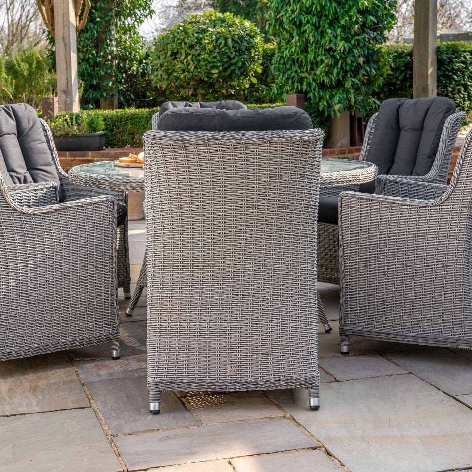 Talia 6 Seat Rattan Dining Set - Round Table