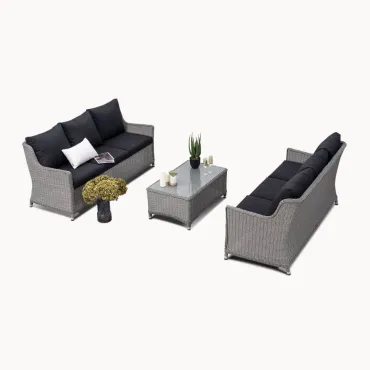 Talia Rattan 3 Seater Sofa Suite Lounging Set  - 7