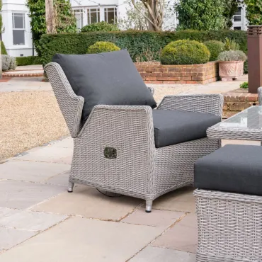 Talia 3 Seater Grande Rattan Lounge Dining Set with 2 Reclining Armchairs and Bench - Rising Table  - 7