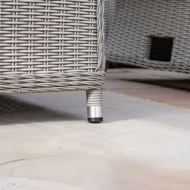 Talia L-Shaped Grande Corner Rattan Lounge Dining Set with Reclining Armchair and Bench - Rising Table