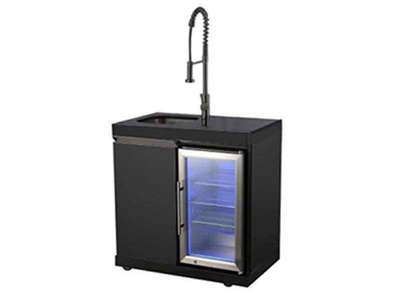 Premium Outdoor Kitchen Sink & Fridge Unit - Oasis Range