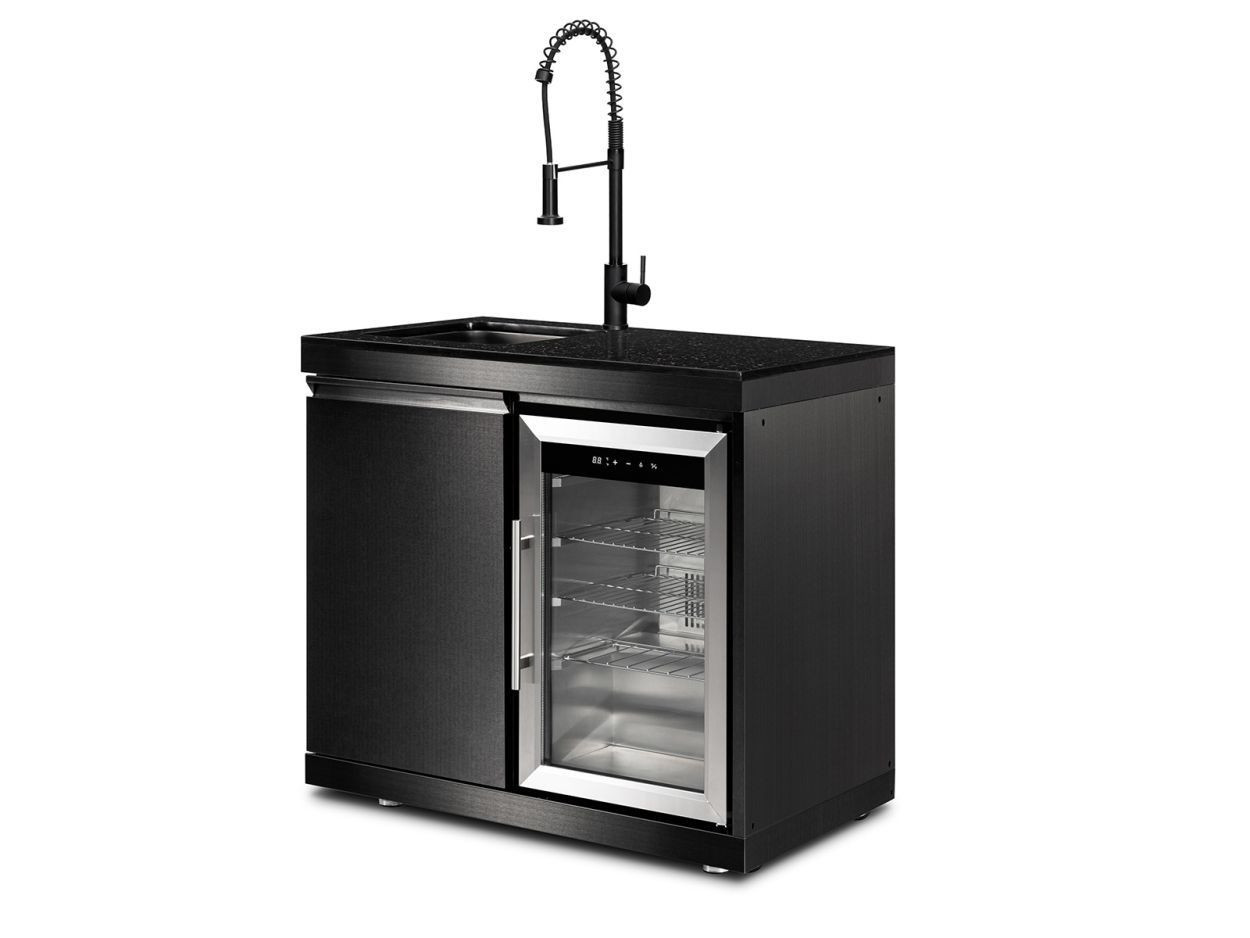 Premium Outdoor Kitchen Sink & Fridge Unit - Oasis Range
