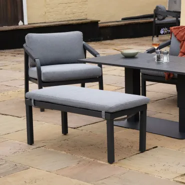 Teagan Aluminium Rope Large Corner Lounge Dining Set with Rising Table