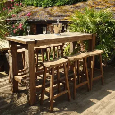 Reclaimed teak bar set