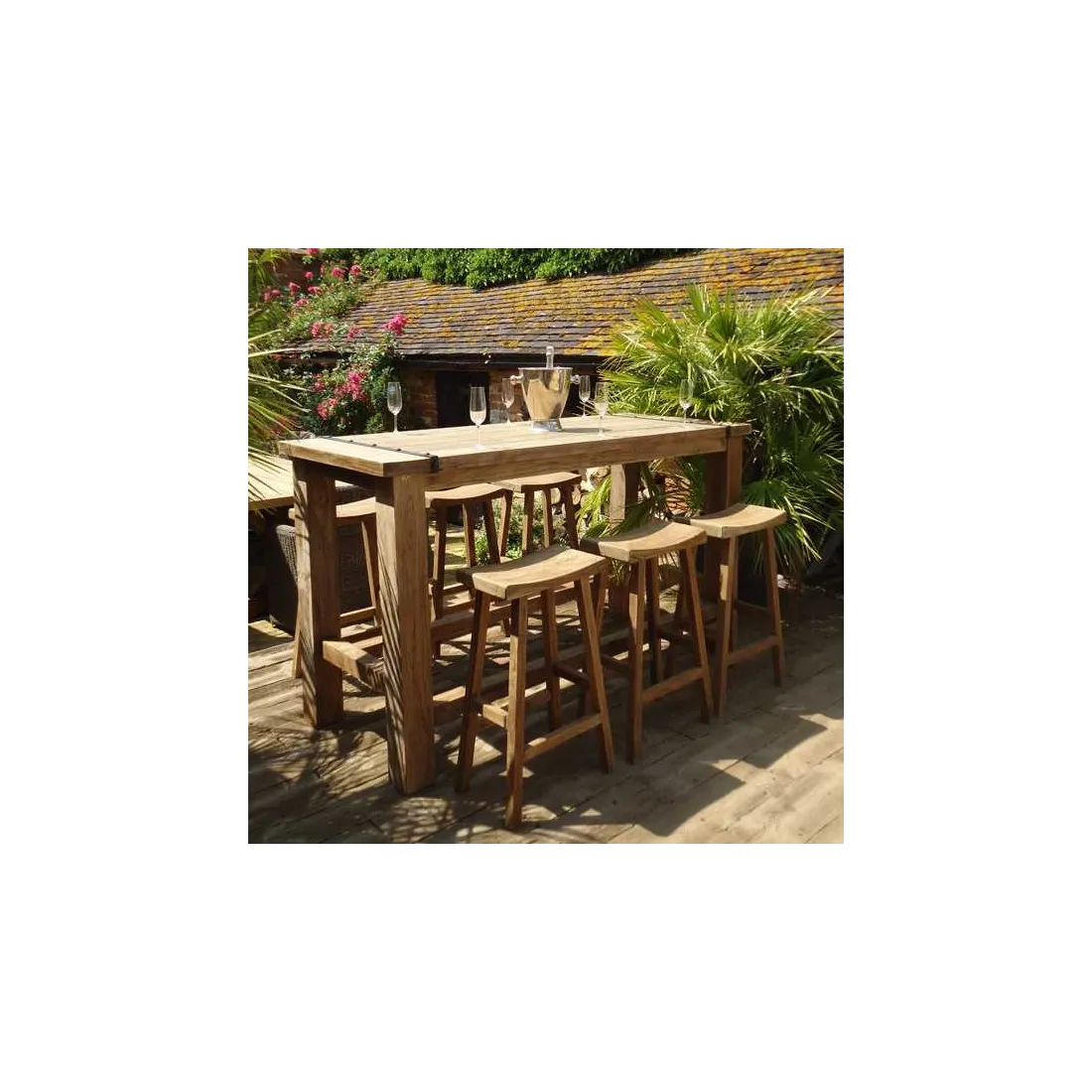 Reclaimed teak bar set Reclaimed teak bar set