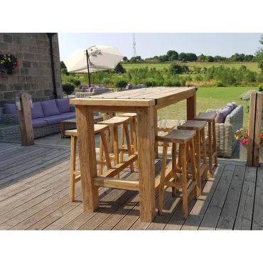 Reclaimed teak bar set